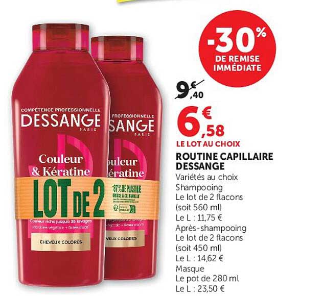 LOT DE 2 ROUTINE CAPILLAIRE DESSANGE