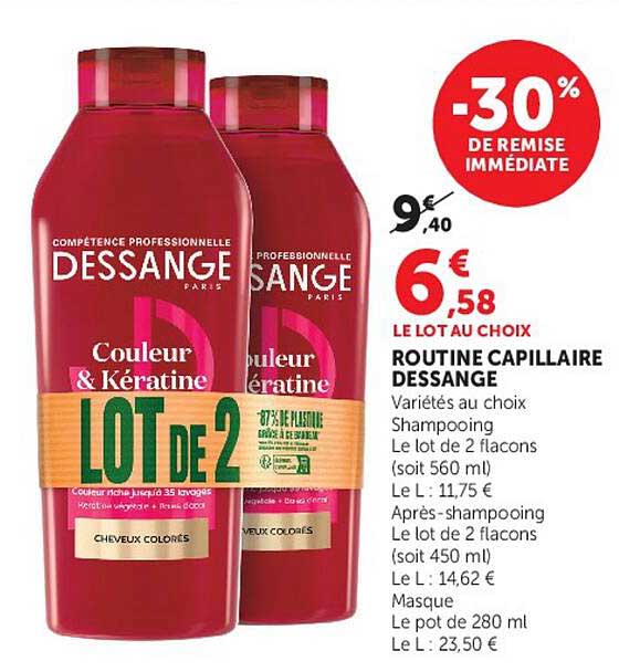LOT DE 2 ROUTINE CAPILLAIRE DESSANGE