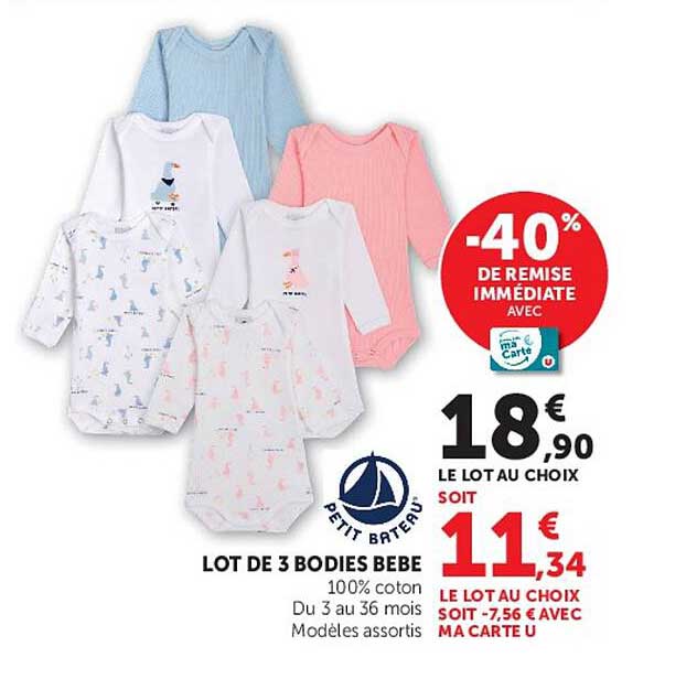 LOT DE 3 BODIES BEBE