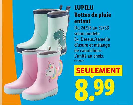 LUPILU Bottes de pluie enfant