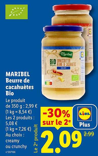 MARIBEL Beurre de cacahuètes Bio