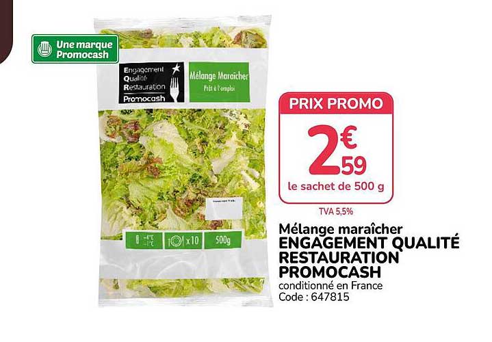 Mélange maraîcher ENGAGEMENT QUALITÉ RESTAURATION PROMOCASH