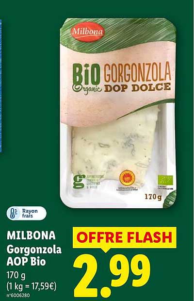 MILBONA Gorgonzola AOP Bio 170 g