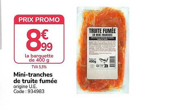 Mini-tranches de truite fumée