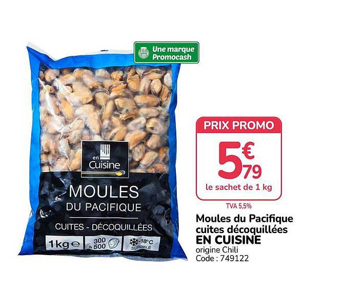 Moules du Pacifique cuites décoquillées EN CUISINE