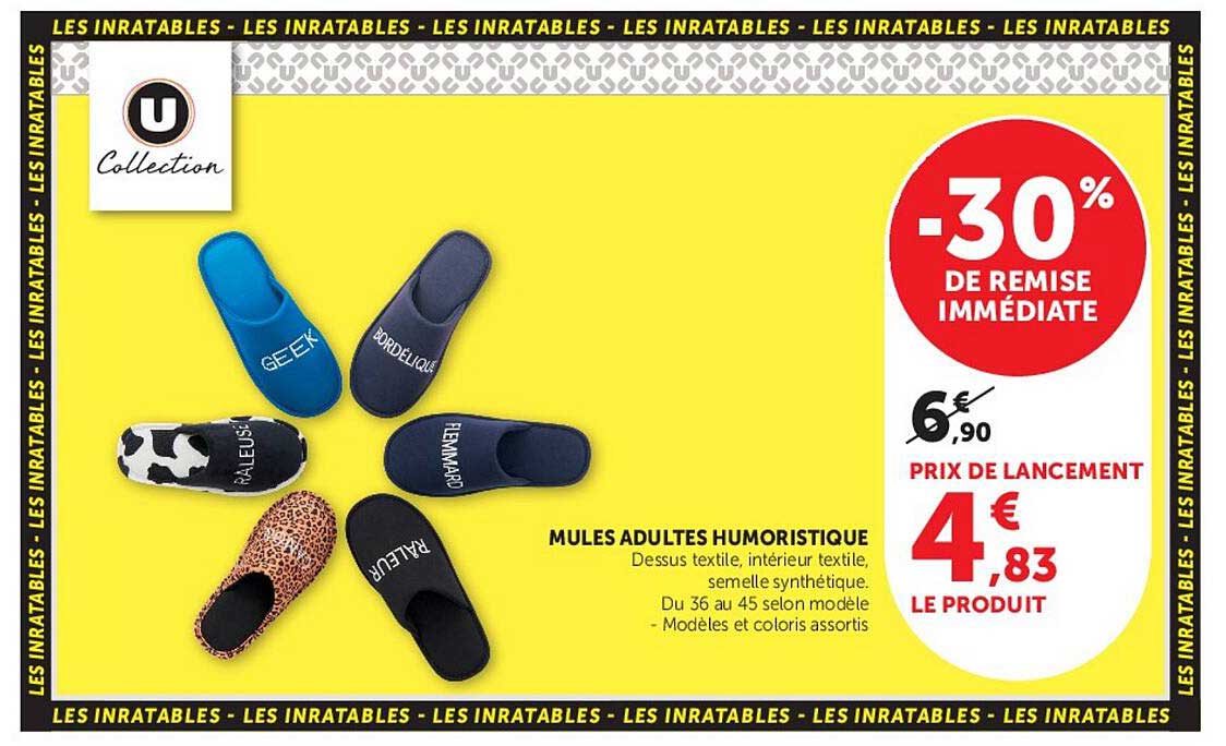 MULES ADULTES HUMORISTIQUE