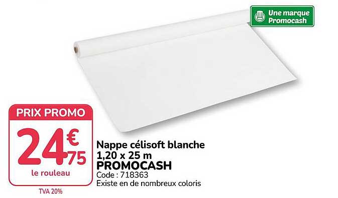 Nappe célisof blanche 1,20 x 25 m PROMOCASH
