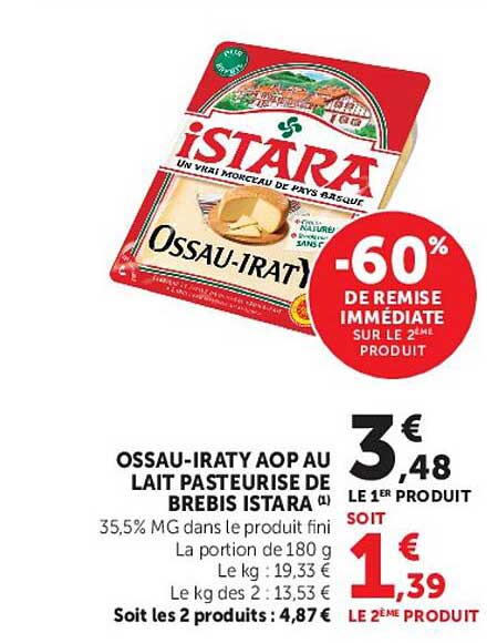 OSS AU-IRATY AOP AU LAIT PASTEURISÉ DE BREBIS ISTARA