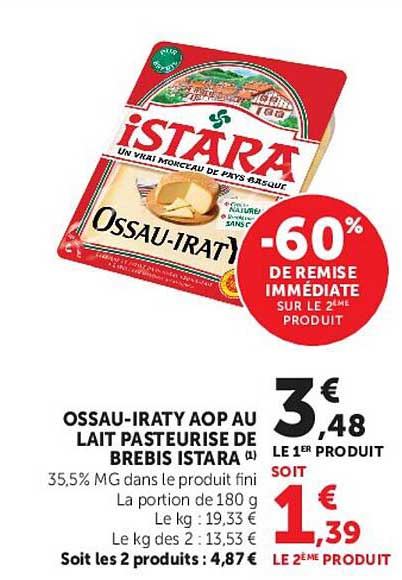 OSSAU-IRATY AOP AU LAIT PASTEURISÉ DE BREBIS ISTARA