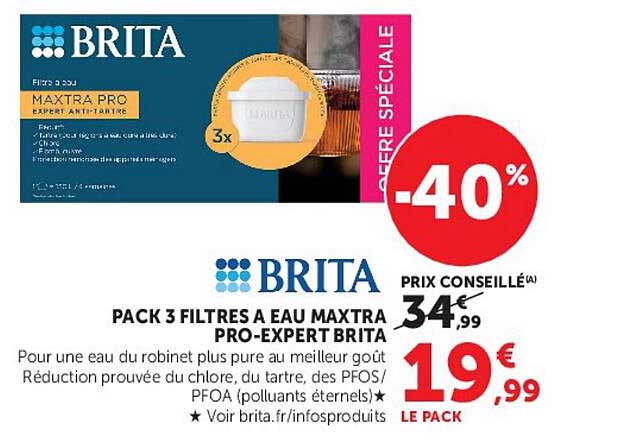PACK 3 FILTRES A EAU MAXTRA PRO-EXPERT BRITA