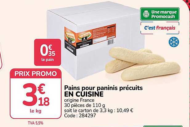 Pains pour paninis précuits EN CUISINE