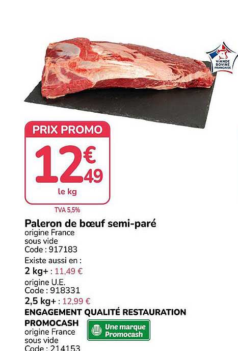 Paleron de bœuf semi-paré