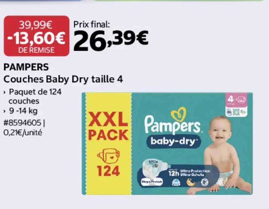 PAMPERS Couches Baby Dry taille 4