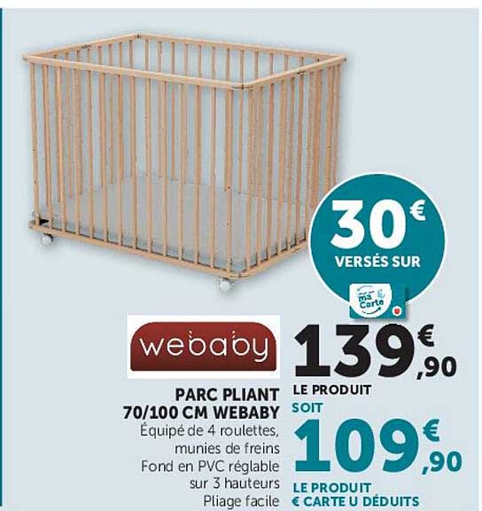 PARC PLIANT 70/100 CM WEBABY
