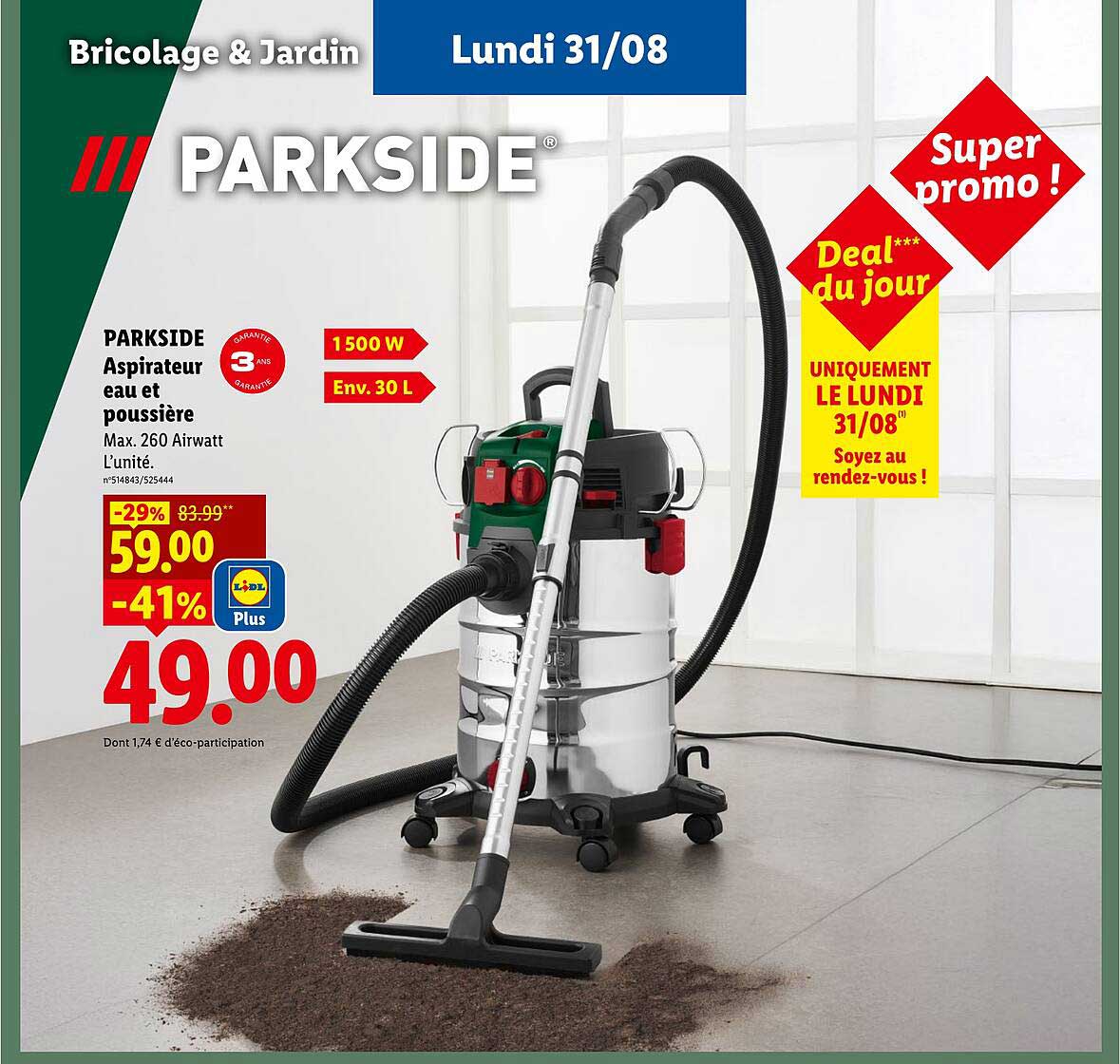 PARKSIDE Aspirateur eau et poussière