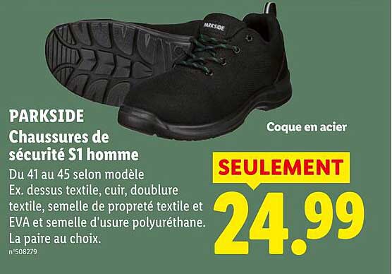 PARKSIDE Chaussures de sécurité S1 homme