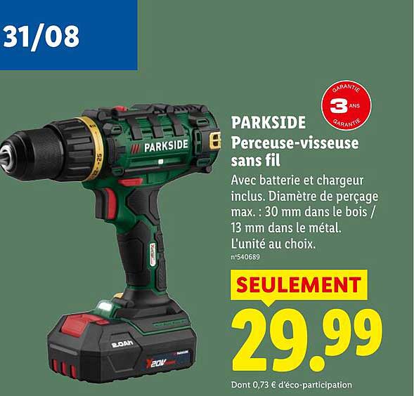 PARKSIDE Perceuse-visseuse sans fil