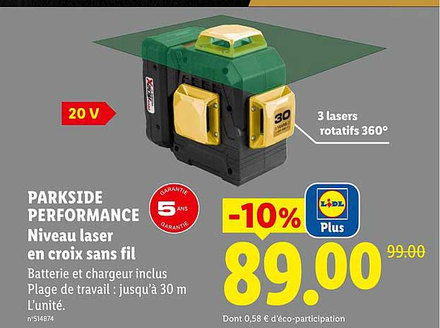 PARKSIDE PERFORMANCE Niveau laser en croix sans fil