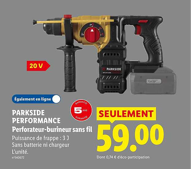 PARKSIDE PERFORMANCE Perforateur-burineur sans fil