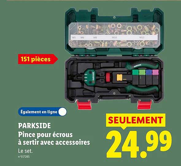 PARKSIDE Pince pour écrous à sertir avec accessoires