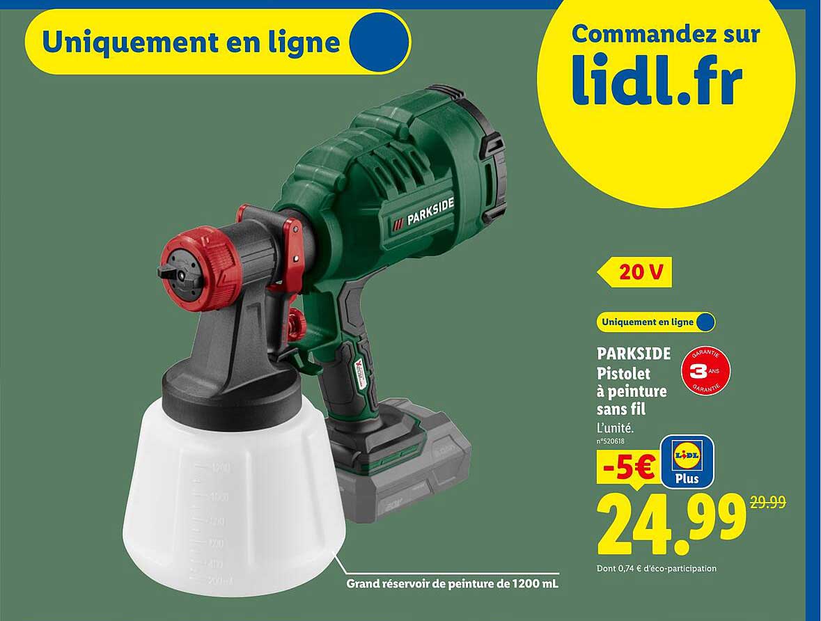 PARKSIDE Pistolet à peinture sans fil