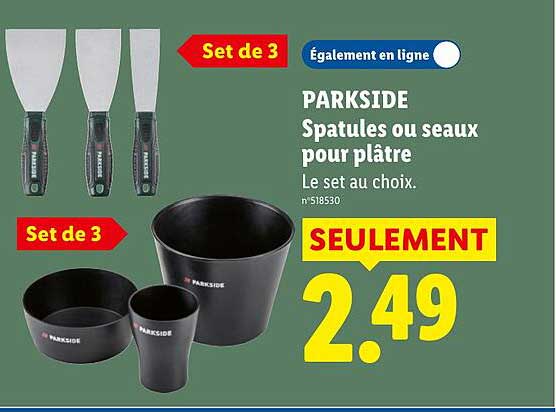 PARKSIDE Spatules ou seaux pour plâtre