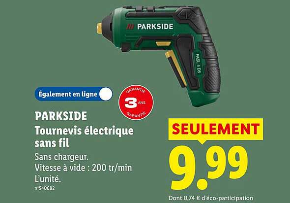 PARKSIDE Tournevis électrique sans fil