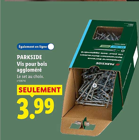 PARKSIDE Vis pour bois aggloméré Le set au choix.