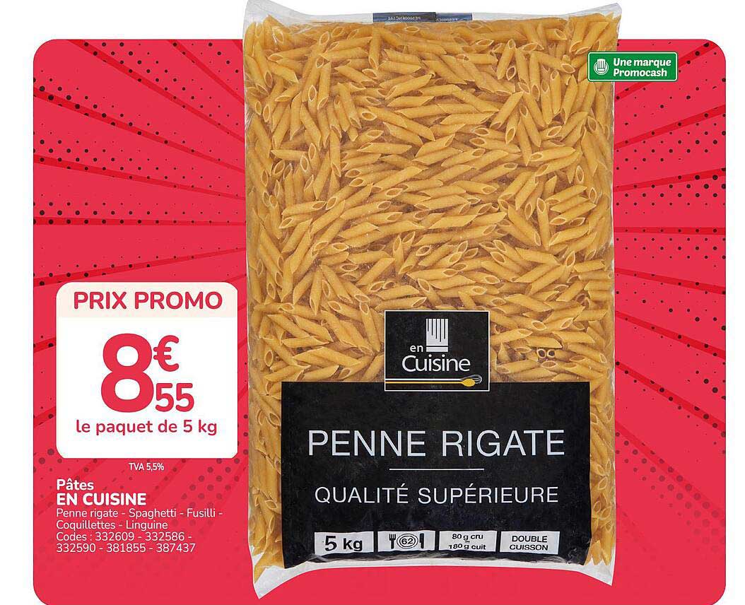 Pâtes EN CUISINE Penne rigate - Spaghetti - Fusilli - Coquillettes - Linguine