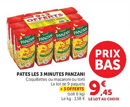 PATES LES 3 MINUTES PANZANI