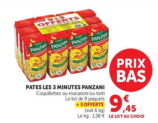 PATES LES 3 MINUTES PANZANI