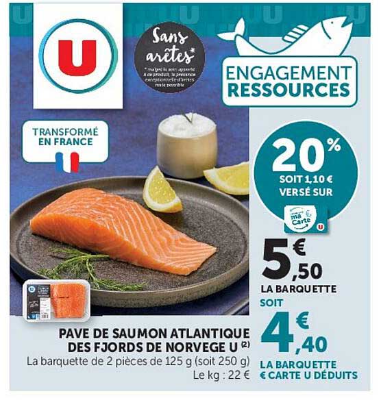 PAVÉ DE SAUMON ATLANTIQUE DES FJORDS DE NORVÈGE U