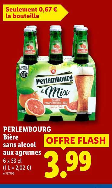 PERLEMBOURG Bière sans alcool aux agrumes 6 x 33 cl