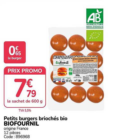 Petits burgers briochés bio BIOFOURNIL