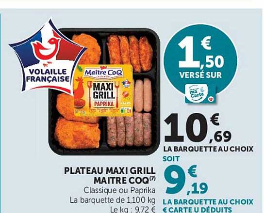 PLATEAU MAXI GRILL MAITRE COQ