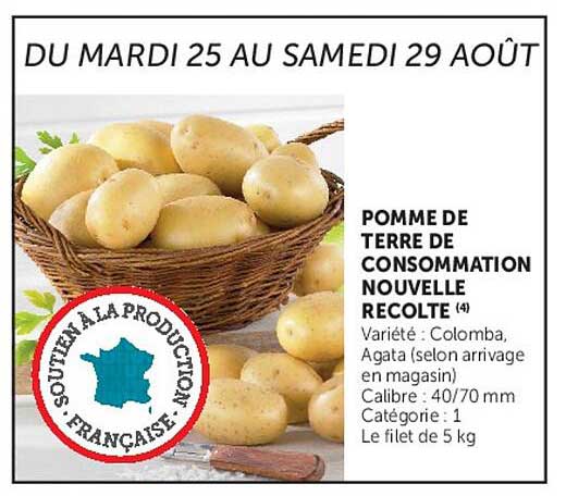 POMME DE TERRE DE CONSOMMATION NOUVELLE RECOLTE