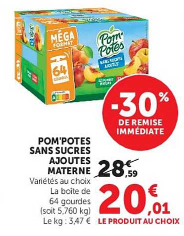 POM'POTES SANS SUCRES AJOUTES MATERNE