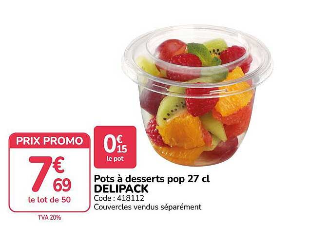 Pots à desserts pop 27 cl DELIPACK