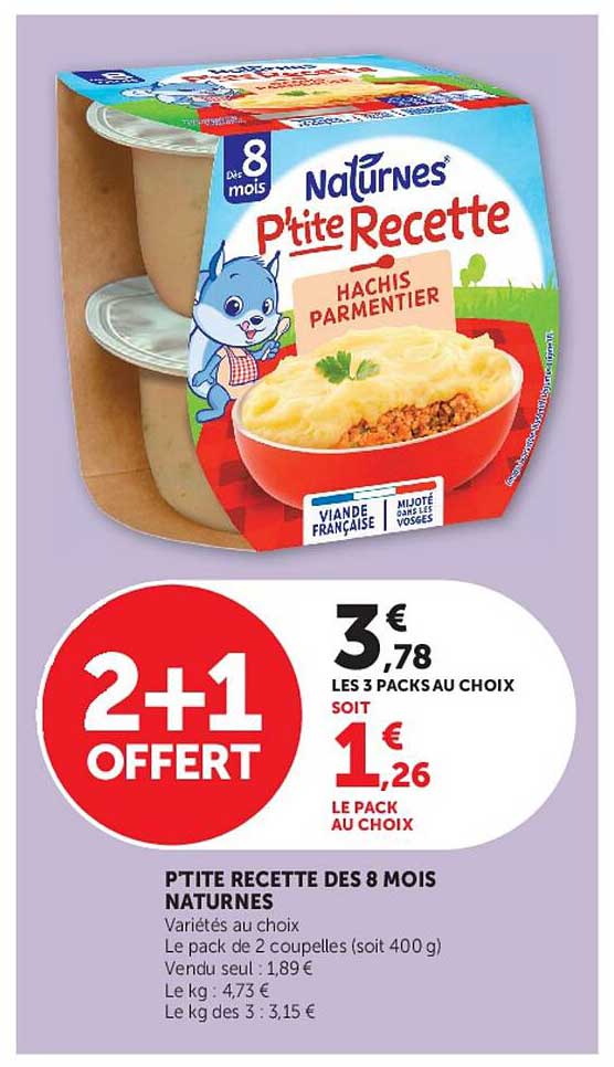 PTITE RECETTE DES 8 MOIS NATURES