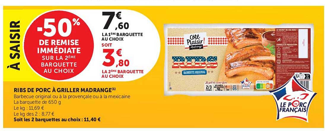 RIBS DE PORC À GRILLER MADRANGE