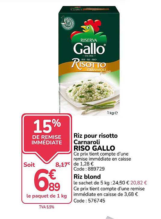 Riz pour risotto Carnaroli RISO GALLO