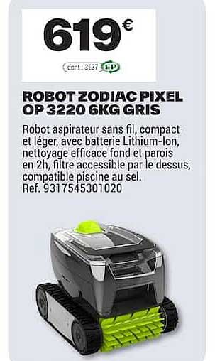 ROBOT ZODIAC PIXEL OP 3220 6KG GRIS