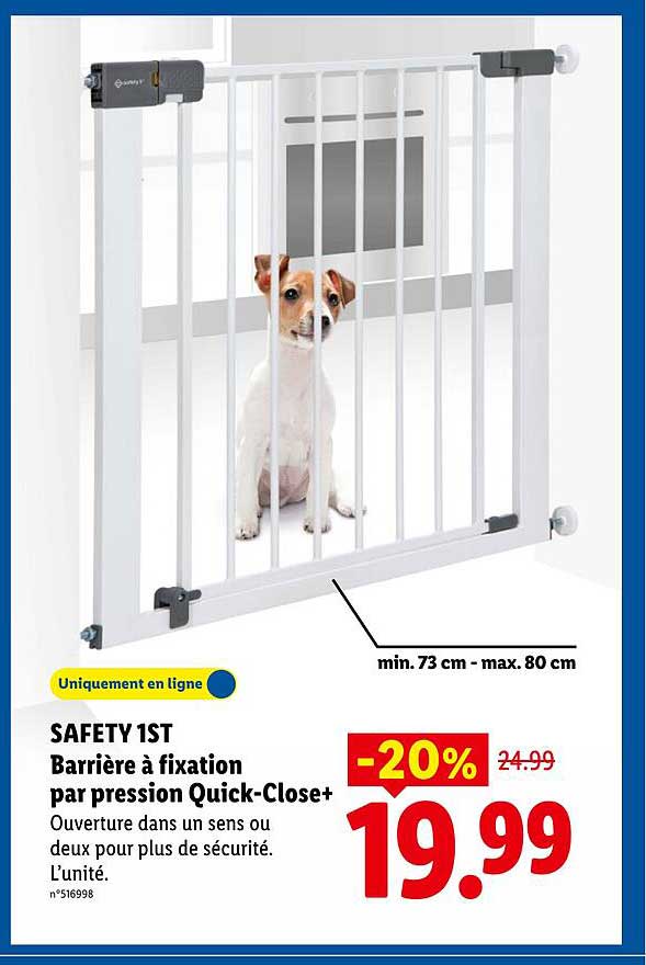 SAFETY 1ST Barrière à fixation par pression Quick-Close+