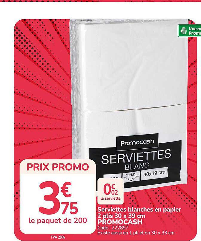 SERVIETTES BLANC