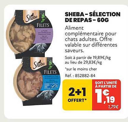 SHEBA - SELECTION DE REPAS - 60G