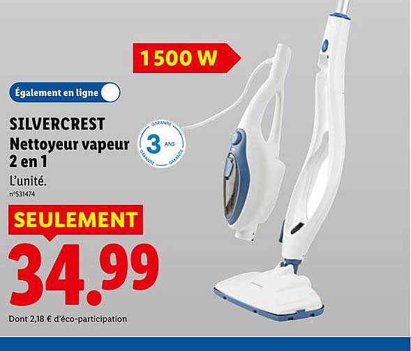 SILVERCREST Nettoyeur vapeur 2 en 1