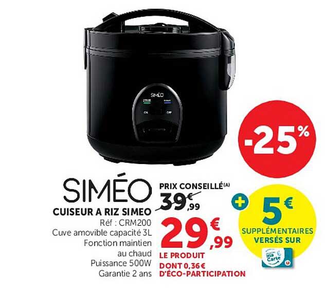 SIMÉO CUISEUR À RIZ SIMEO
