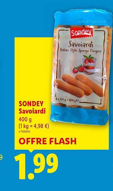 SONDEY Savoardi 400 g (1 kg = 4,98 €)