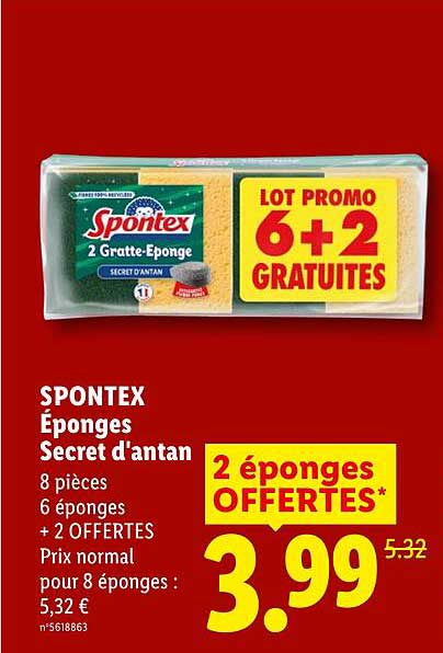 SPONTEX Éponges Secret d'antan