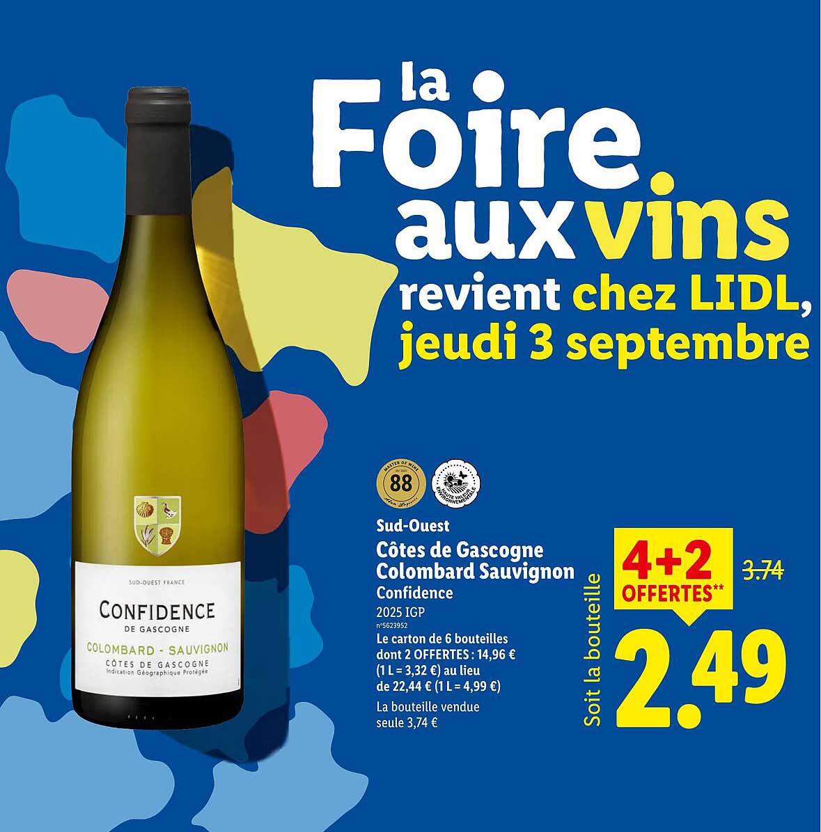 Sud-Ouest Côtes de Gascogne Colombard Sauvignon Confidence